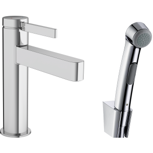 Смеситель для раковины hansgrohe Finoris 110 со сливным гарнитуром и гигиеническим душем 76210670, матовый черный 76210000_cfg - фото 173741