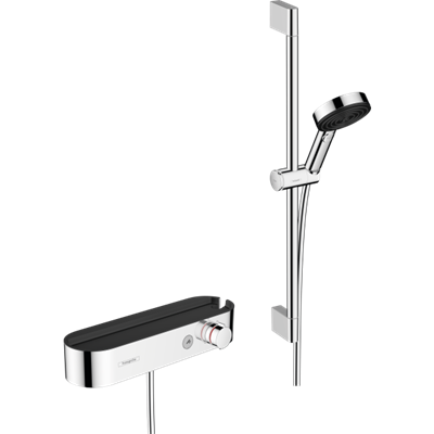 Душевая система Hansgrohe Pulsify 24260000 Select S, термостатическая, с ручным душем 105 3jet Relaxation, штангой 65 см, держателем и шлангом, хром 24260000 - фото 173862