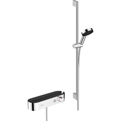 Душевая система Hansgrohe Pulsify 24270000 Select S, термостатическая, с ручным душем 105 3jet Relaxation, штангой 90 см, держателем и шлангом, хром 24270000 - фото 173869