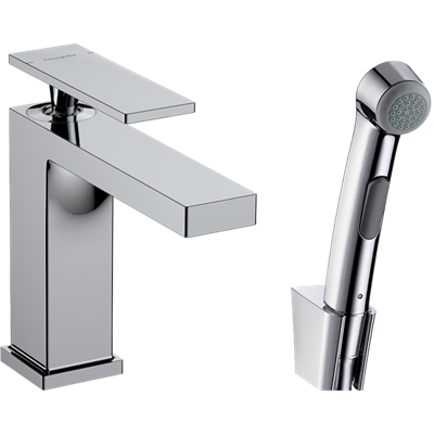 Смеситель для раковины с гигиеническим душем Hansgrohe Tecturis E 73210000, с донным клапаном, цвет хром 73210000 - фото 174265