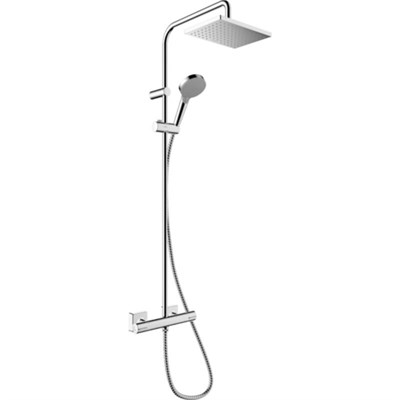 Душевая система Hansgrohe Vernis Shape Showerpipe 230 1jet EcoSmart с термостатом, хром, 26097000 26097000 - фото 187341