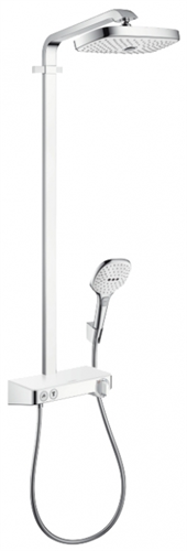 Душевая система Hansgrohe Raindance Select E 27126400 Showerpipe 300 2 jet термостатическая, белое стекло/хром 27126400 - фото 188421