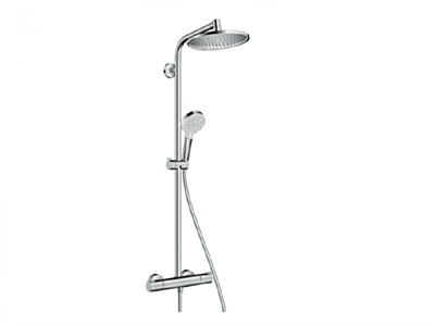 Душевая система Hansgrohe 27268000 Crometta S 240 1jet Showerpipe EcoSmart, термостатическая, хром 27268000 - фото 188467