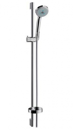 Душевой гарнитур Hansgrohe Croma 100 Multi/Unica'C 27774000, штанга 90 см, корпус хром, лицевая часть белая 27774000 - фото 188832