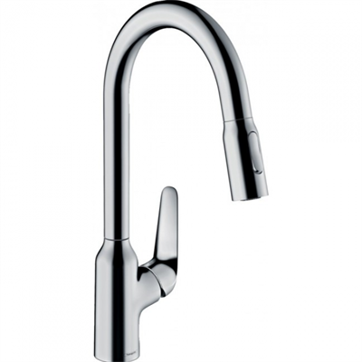 Смеситель Hansgrohe Focus 71800000 M42 для кухонной мойки с выдвижным изливом, хром глянцевый 71800000 - фото 197632