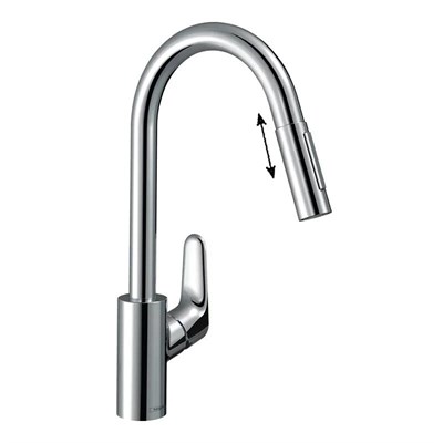 Смеситель Hansgrohe Focus, 73880000, для кухонной мойки, с вытяжным изливом, цвет хром 73880000 - фото 200403