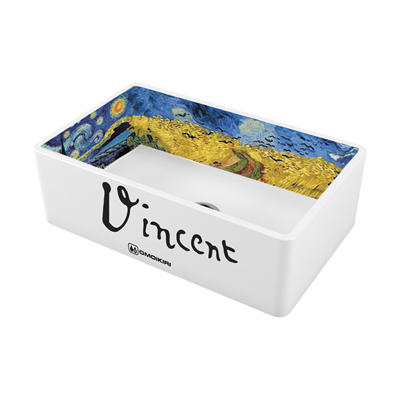 Гранитная мойка Omoikiri Mikura 76-Vangogh Natceramic/белый 4993024 - фото 48661