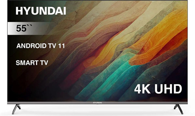 Телевизор LED Hyundai 55" H-LED55BU7006 Android TV Frameless Metal черный 4K Ultra HD 60Hz DVB-T DVB-T2 DVB-C DVB-S DVB-S2 USB WiFi Smart TV 1892519 - фото 96631