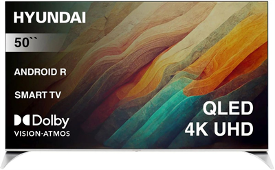 Телевизор QLED Hyundai 50" H-LED50QBU7500 Android TV Frameless черный 4K Ultra HD 60Hz DVB-T DVB-T2 DVB-C DVB-S DVB-S2 USB WiFi Smart TV 1783567 - фото 96750