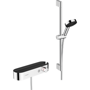 Душевая система Hansgrohe Pulsify 24260000 Select S, термостатическая, с ручным душем 105 3jet Relaxation, штангой 65 см, держателем и шлангом, хром 24260000