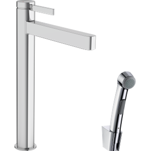 Смеситель для раковины hansgrohe Finoris 260 со сливным гарнитуром и гигиеническим душем 76220670, матовый черный 76220000_cfg