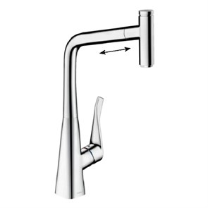 Смеситель Hansgrohe Select 14786000 M71, Eco, для кухонной мойки, с вытяжным изливом, цвет хром 14786000