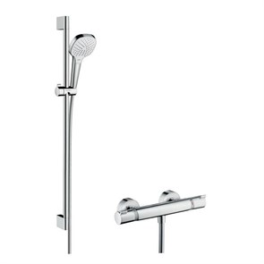 Душевая система Hansgrohe Croma Select E Vario/ Ecostat Comfort Combi 27082400, штанга 90 см 27082400