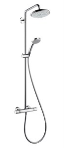 Душевая система Hansgrohe Croma 27188000 220 Showerpipe EcoSmart, термостатическая, хром 27188000