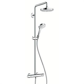 Душевая система Hansgrohe Croma Select S 180 2jet Showerpipe EcoSmart 27254400, белый/хром 27254400