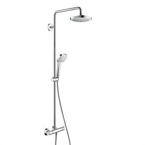 Душевая система Hansgrohe Croma Select E 180 2jet Showerpipe EcoSmart 27257400, белый/хром 27257400