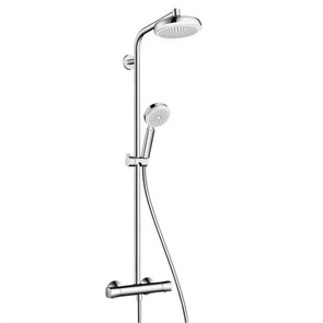 Душевая система Hansgrohe Crometta 160 1jet Showerpipe EcoSmart 27265400, белый/хром 27265400