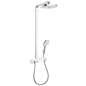 Душевая система Hansgrohe Raindance Select E 300 2jet ST Showerpipe EcoSmart 27283400, белый/хром 27283400