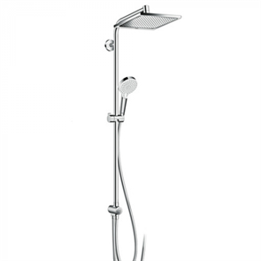 Душевой гарнитур Hansgrohe Crometta E 240 1jet Showerpipe Reno EcoSmart 9 л 27289000 с верхним душем, корпус хром, лицевая часть хром 27289000