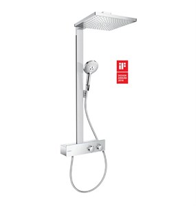 Душевая система Hansgrohe Raindance E 27362000 Showerpipe 300, с термостатом ShowerTablet 350, 9 л/мин EcoSmart, лицевая часть зеркало, хром 27362000