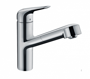 Смеситель Hansgrohe Focus 71814000 M42 для кухонной мойки с выдвижным изливом, хром глянцевый 71814000