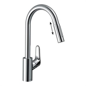 Смеситель Hansgrohe Focus, 73880000, для кухонной мойки, с вытяжным изливом, цвет хром 73880000