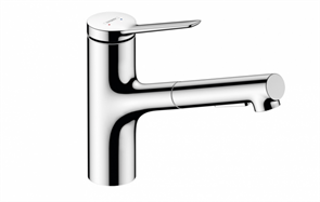 Смеситель Hansgrohe Zesis 74800000 M33 для кухонной мойки, с выдвижным изливом, хром глянцевый 74800000