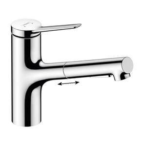 Смеситель Hansgrohe Zesis, Eco 74810000, для кухонной мойки, с вытяжным душем, цвет хром 74810000