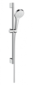 Душевой гарнитур Hansgrohe Croma Select S Vario 26562400, штанга 65 см, корпус хром, лицевая часть белая, 3 режима струи 26562400