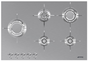Встраиваемая газовая варочная панель Smeg PXL675L 8017709217808