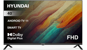 Телевизор LED Hyundai 40" H-LED40BS5002 Android TV Frameless черный FULL HD 60Hz DVB-T2 DVB-C DVB-S DVB-S2 USB WiFi Smart TV 1892503