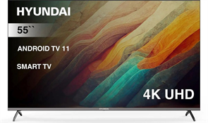 Телевизор LED Hyundai 55" H-LED55BU7006 Android TV Frameless Metal черный 4K Ultra HD 60Hz DVB-T DVB-T2 DVB-C DVB-S DVB-S2 USB WiFi Smart TV 1892519