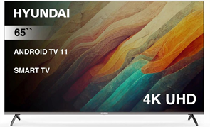 Телевизор LED Hyundai 65" H-LED65BU7006 Android TV Frameless Metal черный/серебристый 4K Ultra HD 60Hz DVB-T DVB-T2 DVB-C DVB-S DVB-S2 USB WiFi Smart TV 1892522