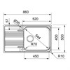 Кухонная мойка 86 см Franke Smart SRX 611-86 LB R нержавеющая сталь полированная 101.0368.321 - фото 129768