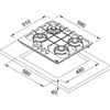 Газовая варочная поверхность Franke FHMA 604 3G DC XS C 106.0554.404 106.0554.404 - фото 130136