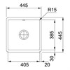 Кухонная мойка 44,5 см Franke Kubus KBK 110-40 оникс 126.0335.878 - фото 133254