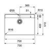 Кухонная мойка 73 см Franke Maris MRX 210-70 TL полированная нержавеющая сталь 127.0525.286 - фото 133284