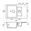 Гранитная мойка Omoikiri Daisen 78-2T-BE Tetogranit/ваниль 4993529 - фото 139907