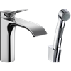 Смеситель для раковины Hansgrohe Vivenis 75210000, с гигиеническим душем и донным клапаном Push-Open, хром 75210000 - фото 173780