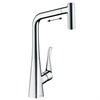 Смеситель Hansgrohe Metris M71, Eco, для кухонной мойки, с вытяжным изливом, цвет хром, 14780000 14780000 - фото 185649