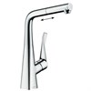 Смеситель Hansgrohe Metris M71, Eco, для кухонной мойки, с вытяжным изливом, цвет хром, 14781000 14781000 - фото 185652