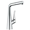 Смеситель Hansgrohe Metris M71, Eco, для кухонной мойки, с вытяжным изливом, цвет хром, 14781000 14781000 - фото 185654