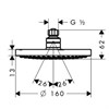 Верхний душ Hansgrohe Croma 27450000, 16х16 см, 1 тип струи, без держателя, хром 27450000 - фото 188585