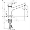 Смеситель Hansgrohe Talis M52, Eco, для кухонной мойки, цвет хром, 32857000 32857000 - фото 189899