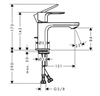 Смеситель для раковины Hansgrohe Rebris 72510000 S, с донным клапаном, хром глянцевый 72510000 - фото 197947