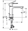 Смеситель для раковины Hansgrohe Rebris 72557000 E, с донным клапаном, хром глянцевый 72557000 - фото 198060