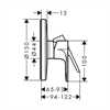 Смеситель Hansgrohe Rebris 72667000 S для душа, хром 72667000 - фото 198334