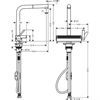 Смеситель Hansgrohe Aquno Select 73836000, для кухонной мойки, с вытяжным изливом, цвет хром 73836000 - фото 200310