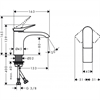 Смеситель Hansgrohe Vivenis 75012670 для раковины 80, без донного клапана, черный матовый 75012670 - фото 200735