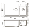 Гранитная мойка Omoikiri Tedori 86-2-LB-GR Tetogranit/leningrad grey 4993573 - фото 24687